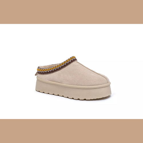 Chaussons fourrées beige