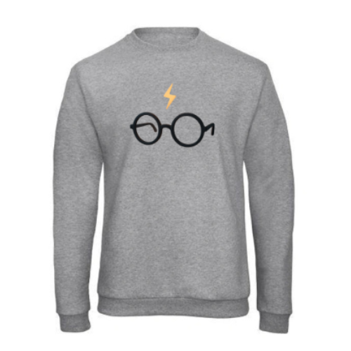 Sweatshirt Coupe Droite Confortable et Élégant Gris Chiné ( HP )