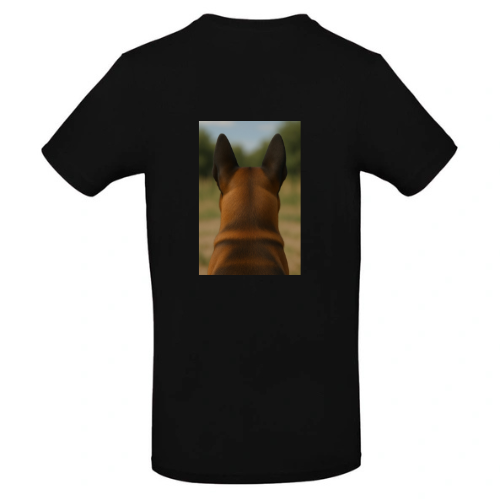 Tee-Shirt Noir Homme 100% Coton ( Chien )