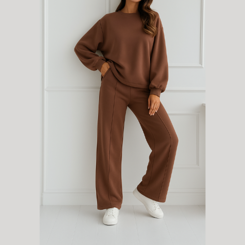Ensemble sweat et pantalon large Chocolat