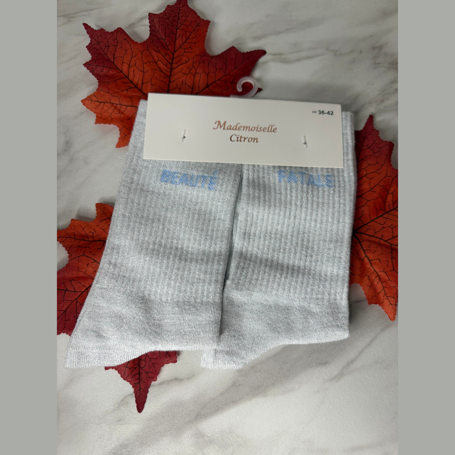 chaussettes à message « Beauté Fatale » Bleu