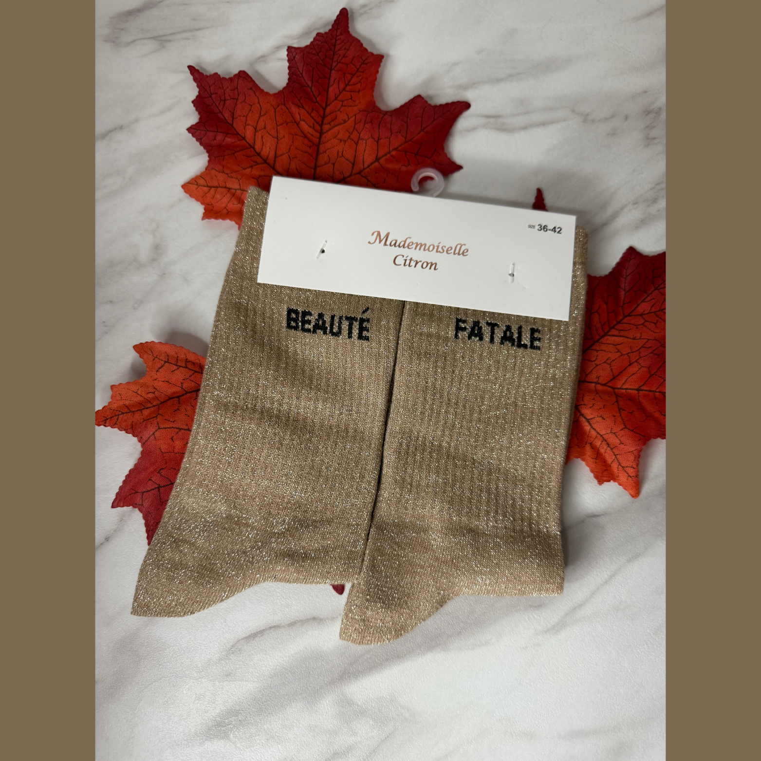 chaussettes à message « Beauté Fatale » Or