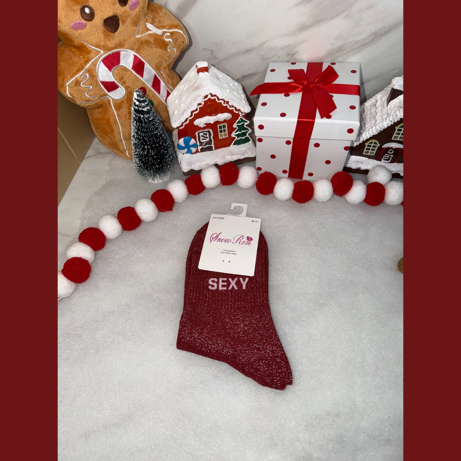 Chaussette à message « Sexy » Bordeaux