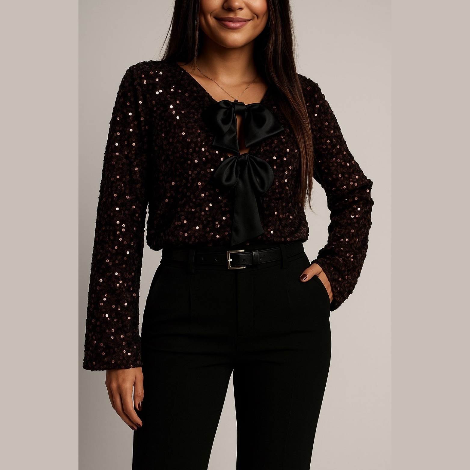 Top à noeuds en sequins