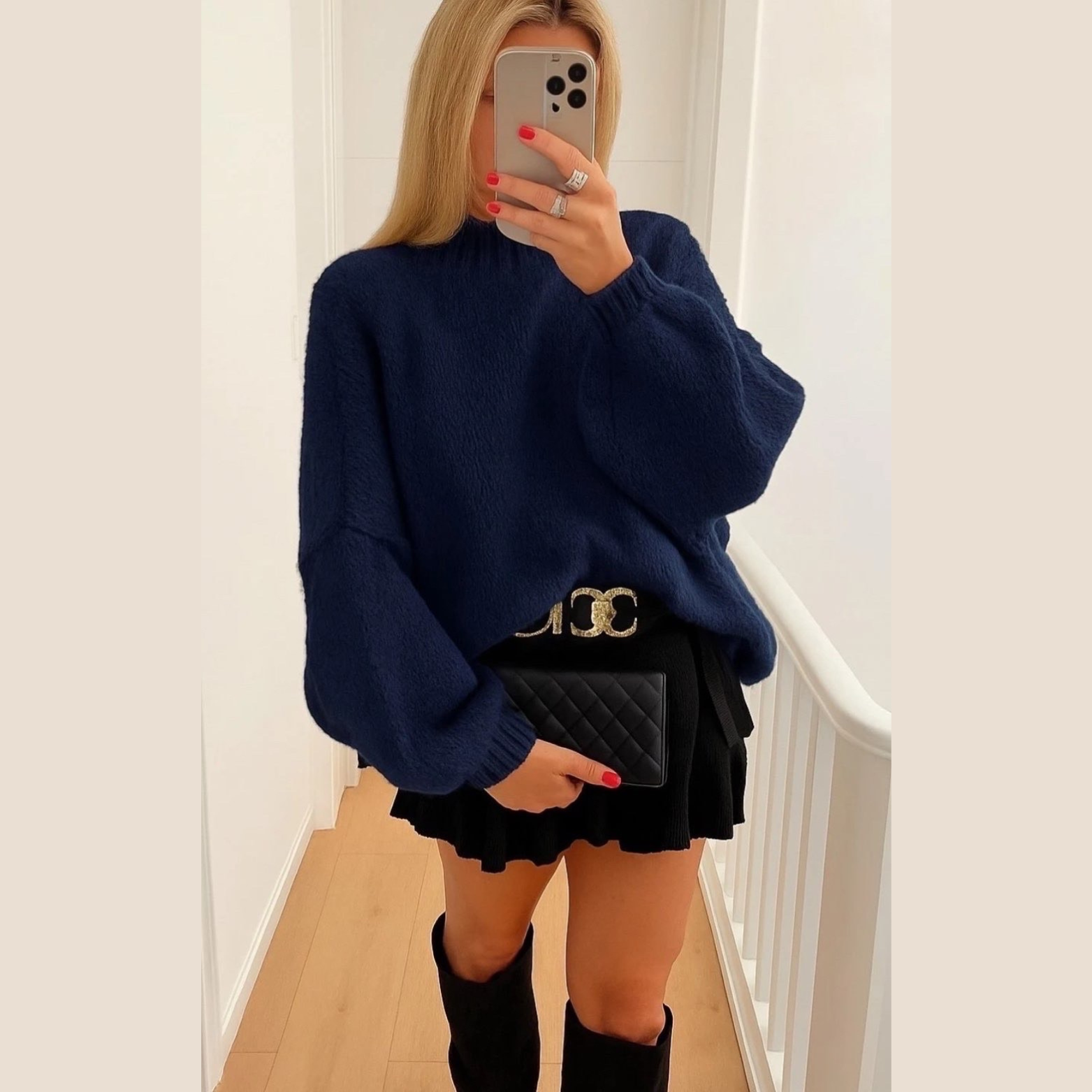 Pull col montant ( Bleu )