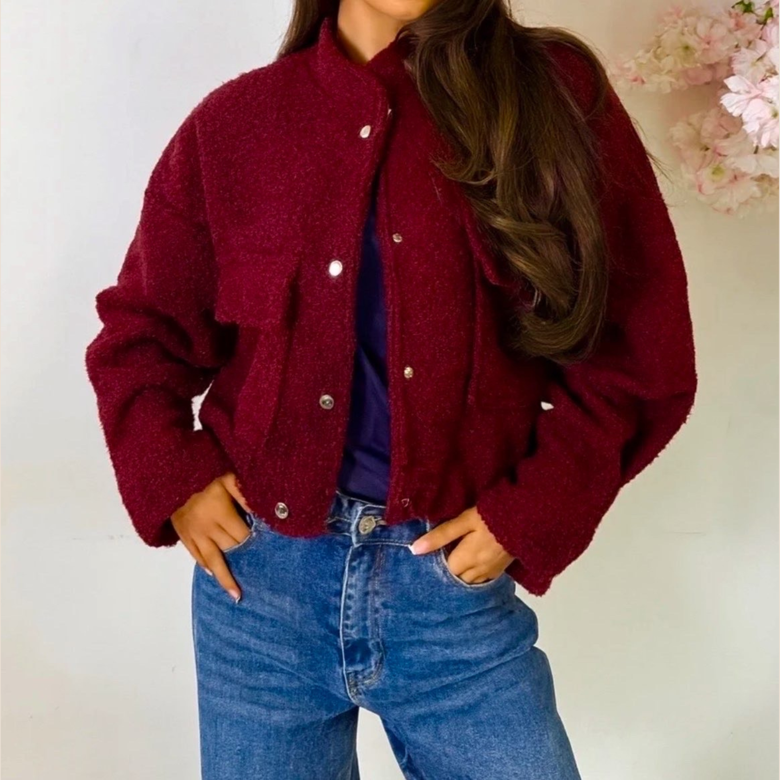 Veste Teddy bomber ( Bordeaux )