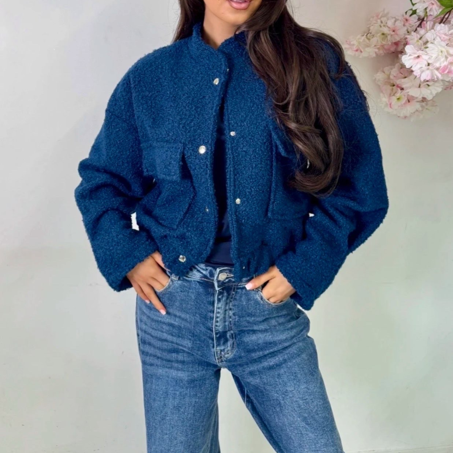 Veste Teddy bomber ( Bleu )