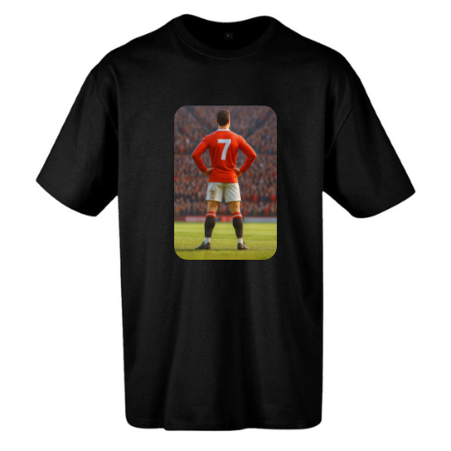 T-shirt Noir Oversize Confort Classique pour Homme ( 7 )