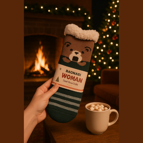 Chaussettes Hiver Douillettes & Mignonnes ( Vert )