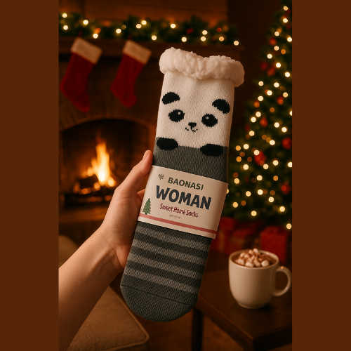 Chaussettes Hiver Douillettes & Mignonnes ( Gris )