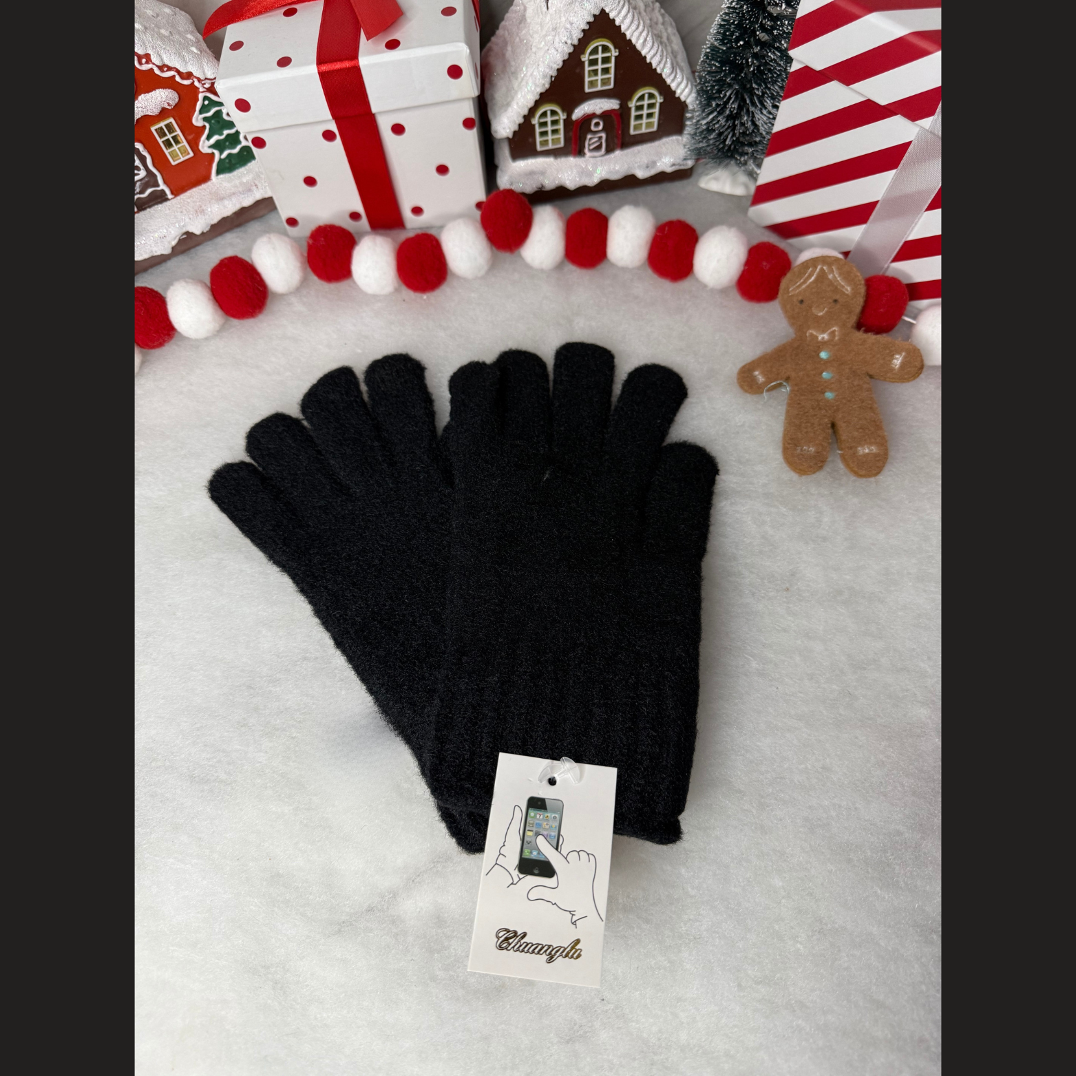 Gants Doux tactiles Femme ( Noir )