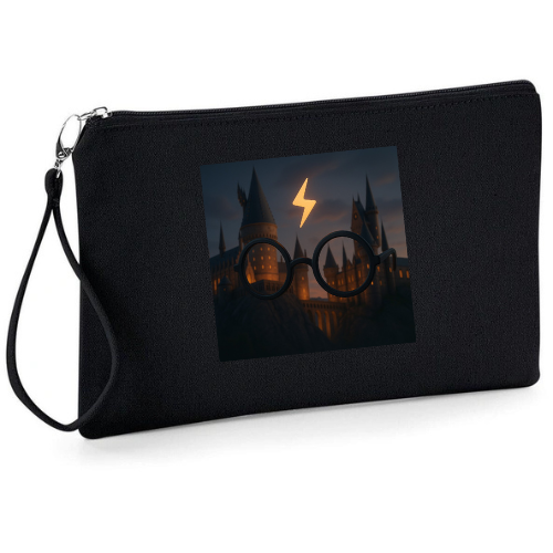 Petite pochette Noir en coton ( lunette chateau )