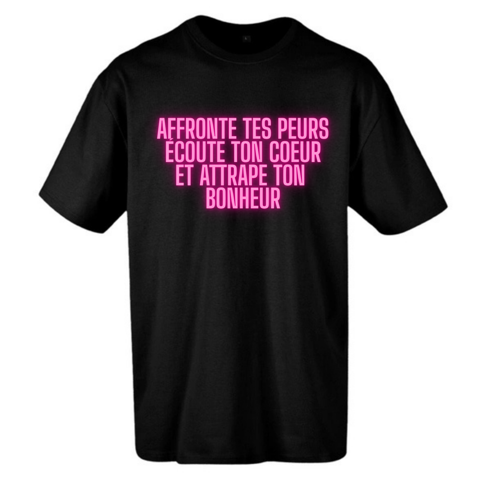 T-shirt Noir Oversize Confort Classique pour Homme ( Citations )