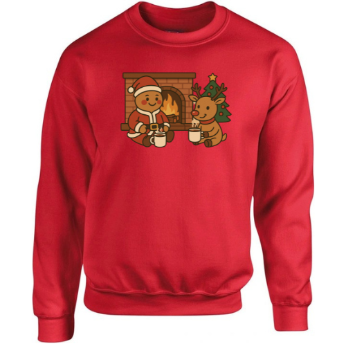Sweat Enfant Col Rond Rouge (Noël )