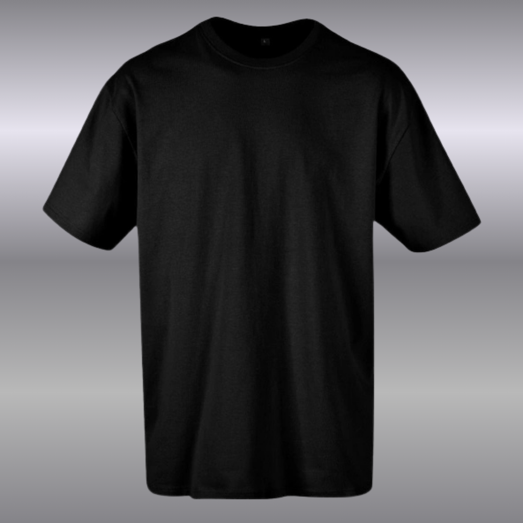 T-shirt Noir oversize en coton confort classique pour homme Vierge