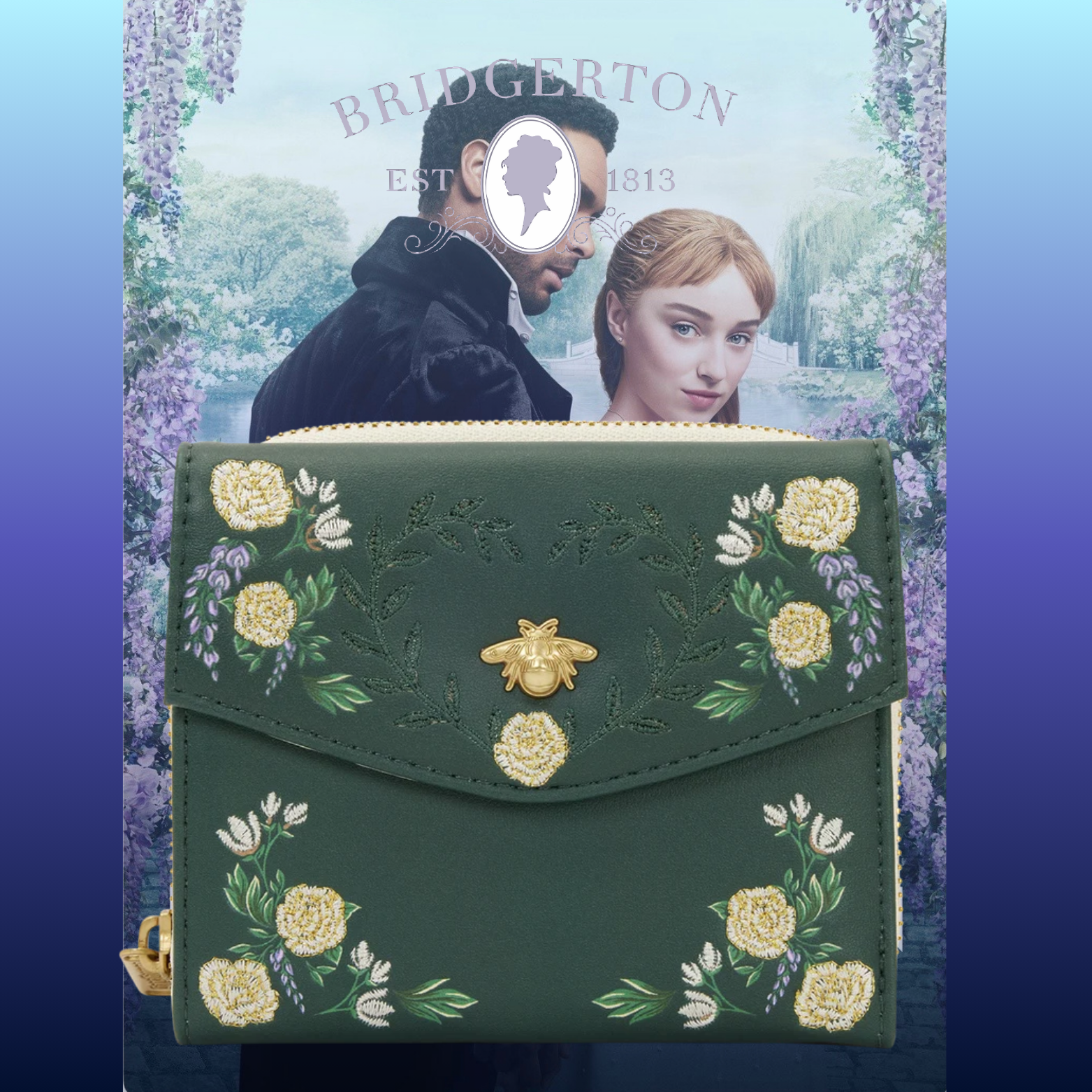 BRIDGERTON - Floral - Portefeuille LoungeFly