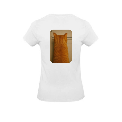 Tee Shirt Femmes Blanc 100% Coton ( Chat )