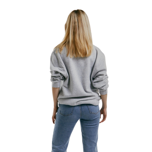 Sweatshirt Gris Chiné Col Rond Paris pour femmes