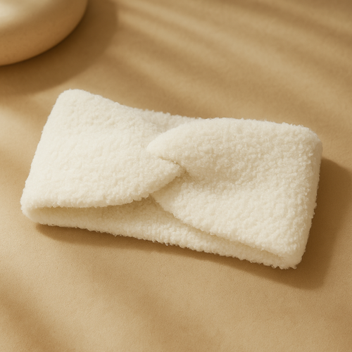 bandeau cheveux moumoute ( Blanc )