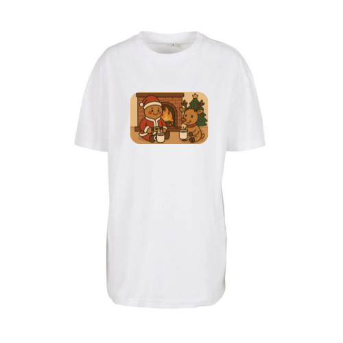 Tee-shirt oversize femme Blanc ( Noël )