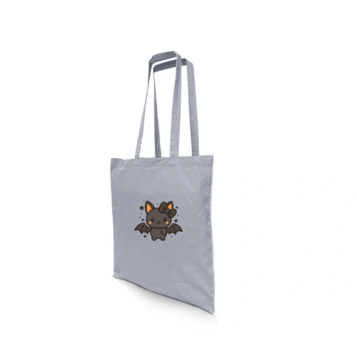 Tote Bag shopping en coton recyclé Gris ( halloween )