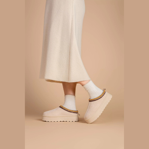 Chaussons fourrées beige