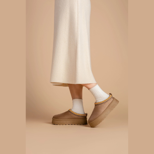 Chaussons fourrées Taupe