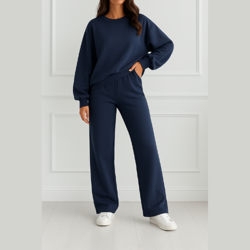 Ensemble sweat et pantalon large Bleu Marine