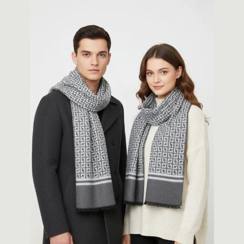 Foulard homme femme en laine 30*185cm ( Gris )