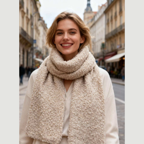 Foulard écharpe effet mouton ( Beige )