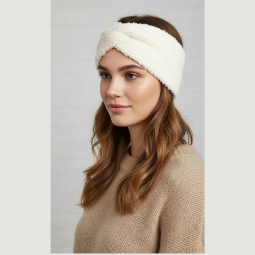 bandeau cheveux moumoute ( Blanc )