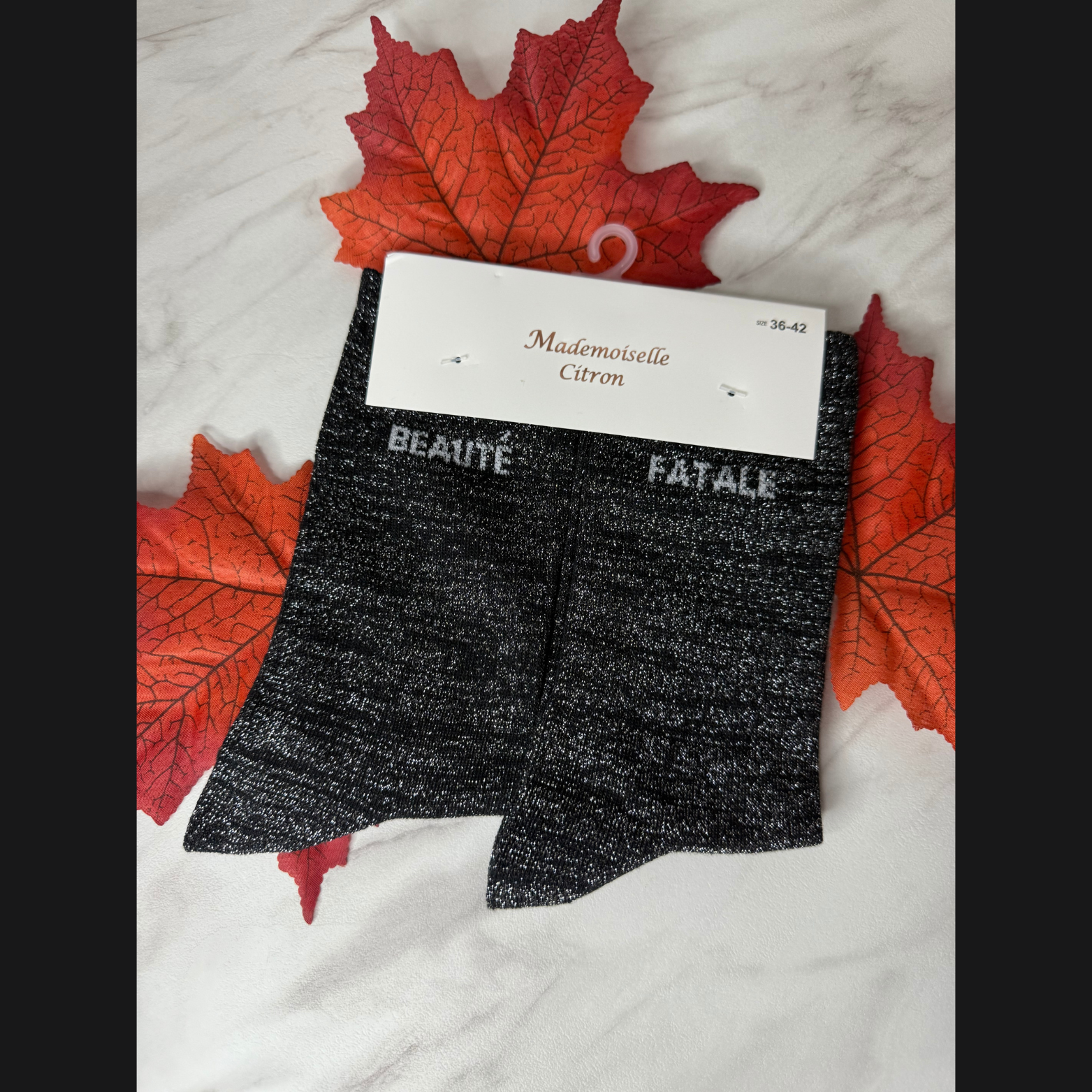 chaussettes à message « Beauté Fatale » Noir