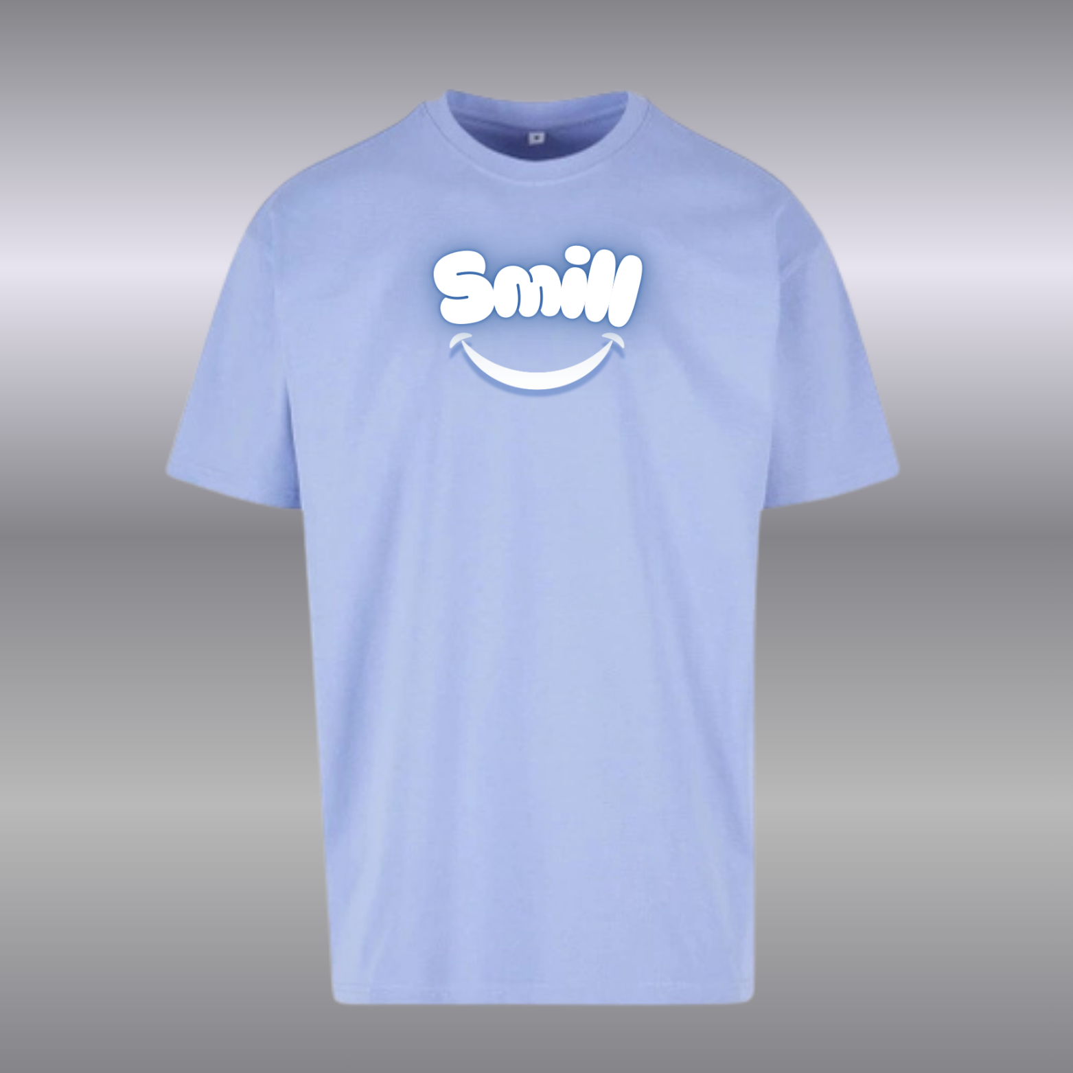 T-shirt Bleu oversize en coton confort classique pour homme ( Smill )