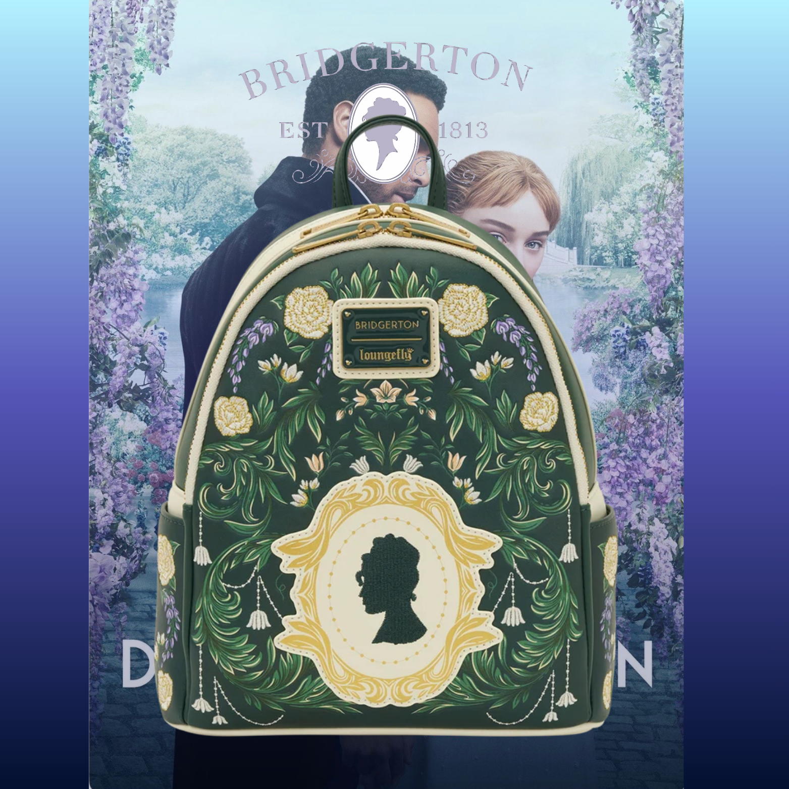 BRIDGERTON - Silhouette floral - Mini Sac à Dos LoungeFly