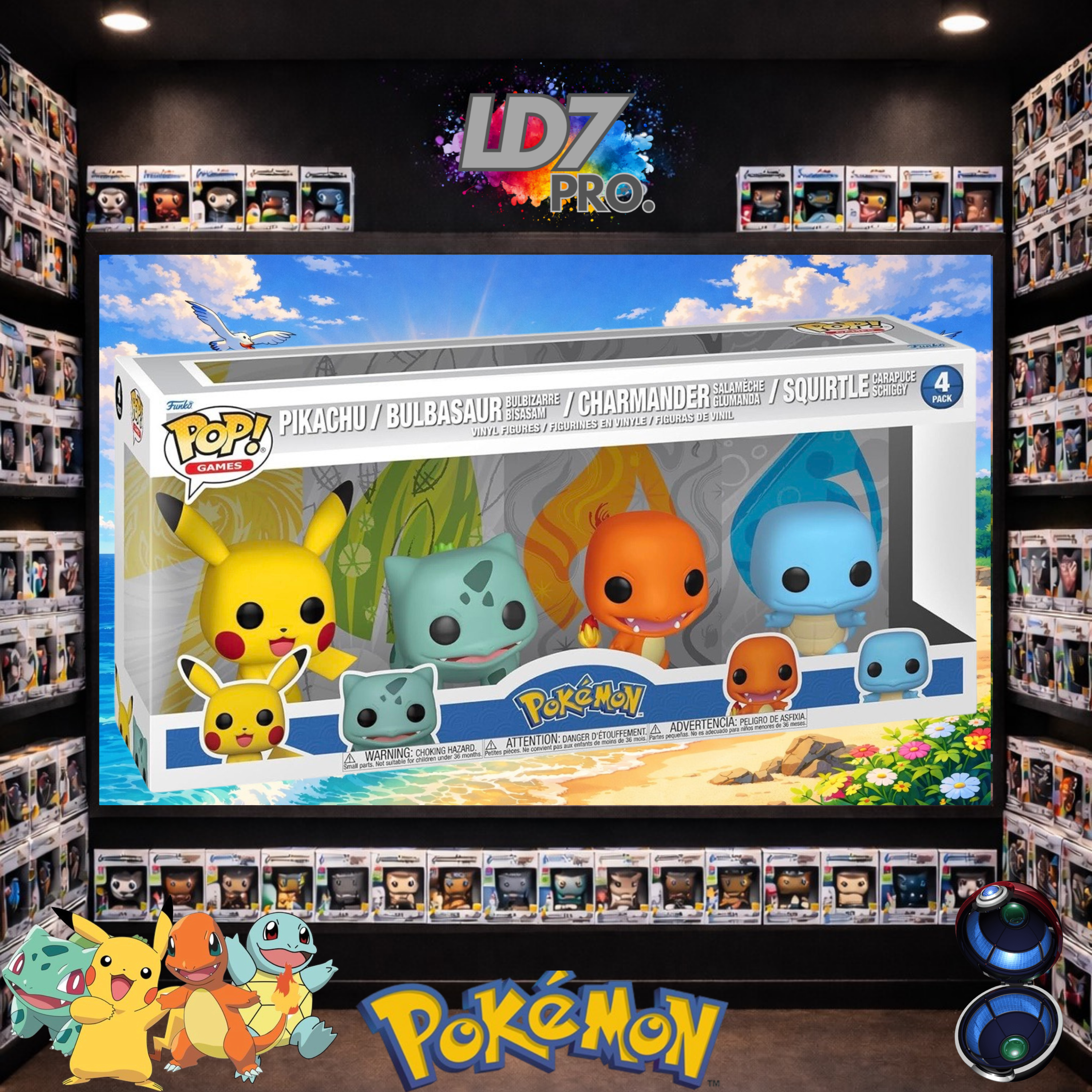 Figurine Funko POP  Pokemon - Kanto Starter Coffret 4 Figurines