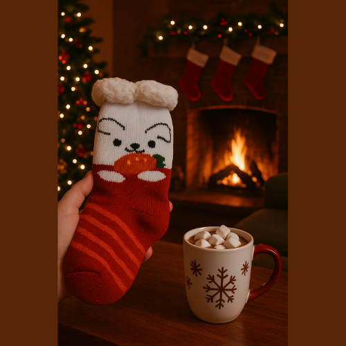 Chaussettes Hiver Douillettes & Mignonnes ( Rouge )