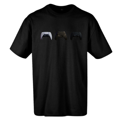 T-shirt Noir Oversize Confort Classique pour Homme ( Gaming )