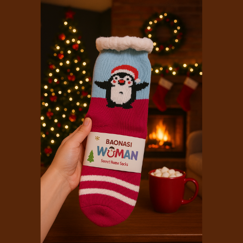 Chaussettes Hiver Douillettes & Mignonnes ( Rose & Bleu )