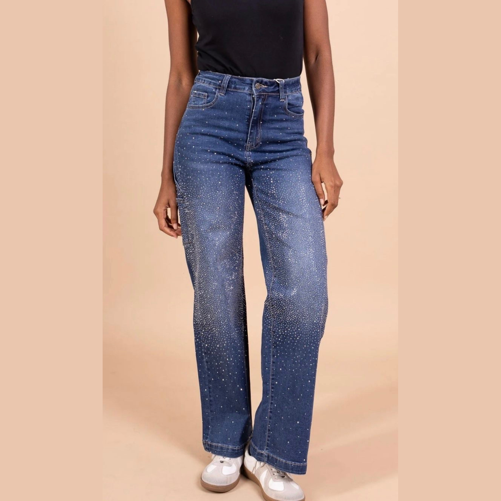 Jean carpenter stretch Orné de strass