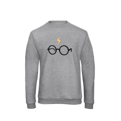 Sweatshirt Coupe Droite Confortable et Élégant Gris Chiné ( HP )