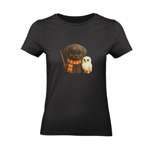 Tee Shirt Femmes Noir 100% Coton ( HP )