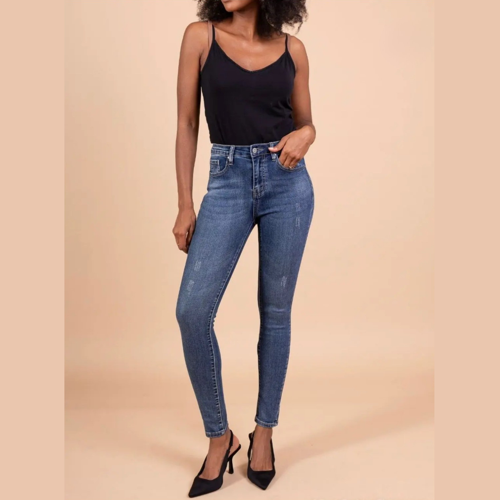 Jean skinny taille haute stretch