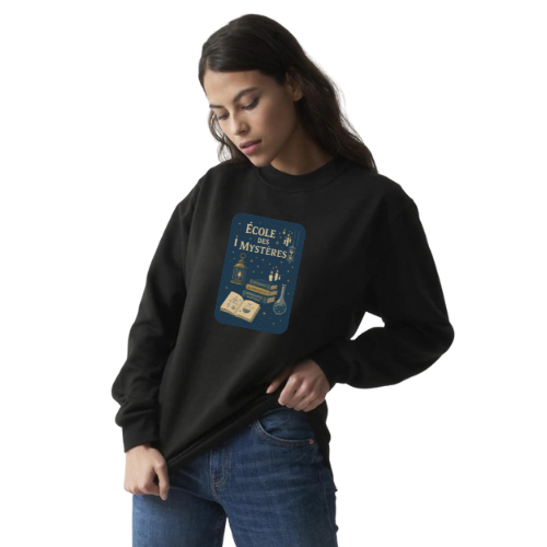 Sweatshirt Noir Col Rond Paris pour femmes