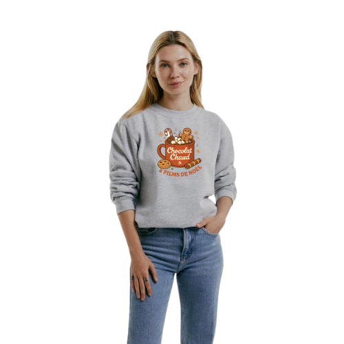 Sweatshirt Gris Col Rond Paris pour femmes