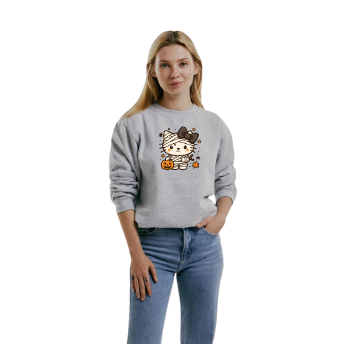 Sweatshirt Gris Col Rond Paris pour femmes