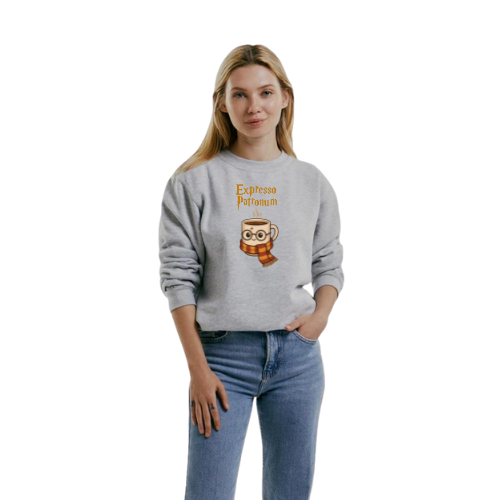 Sweatshirt Gris Col Rond Paris pour femmes