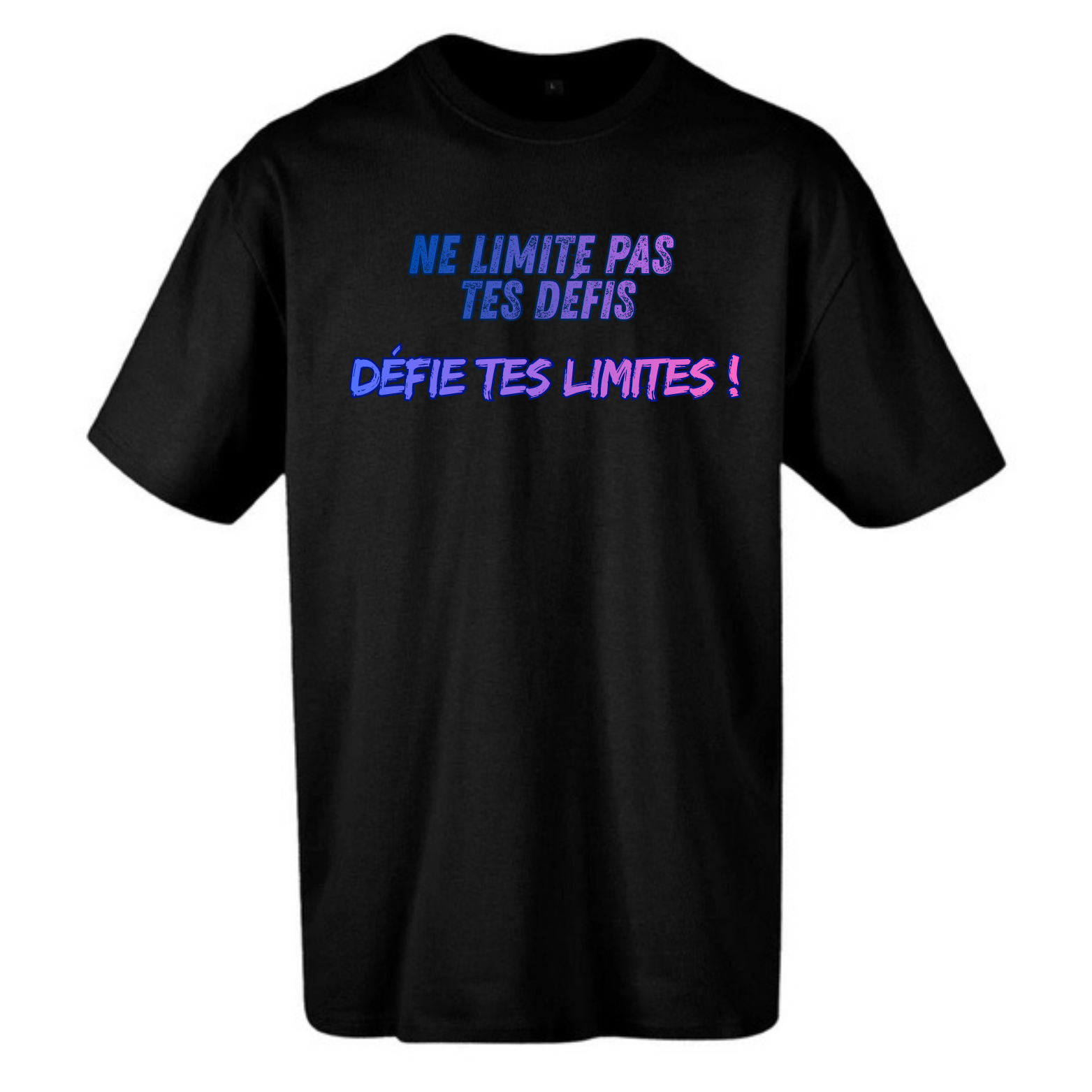 T-shirt Noir Oversize Confort Classique pour Homme ( Citations )