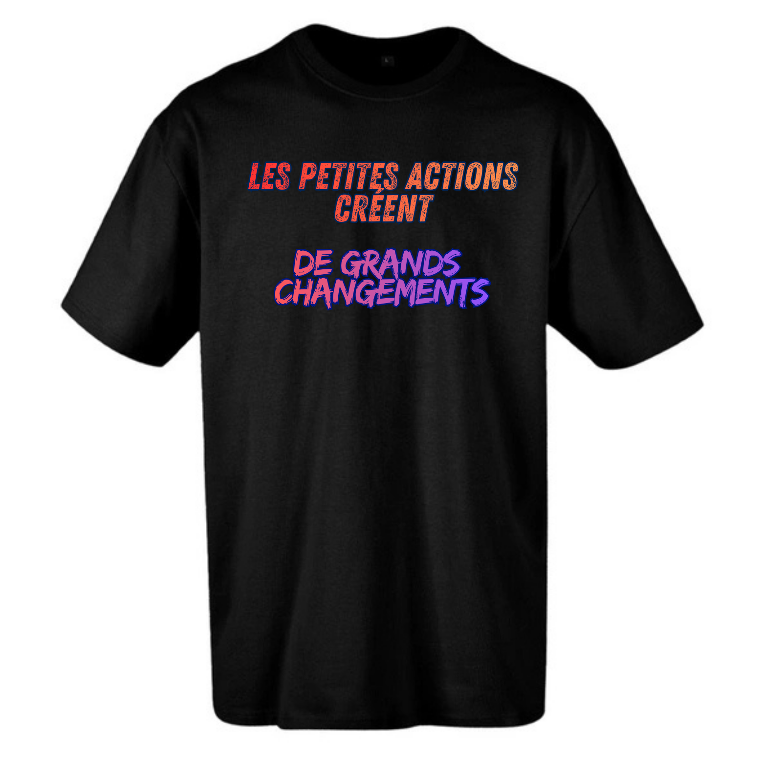T-shirt Noir Oversize Confort Classique pour Homme ( Citations )